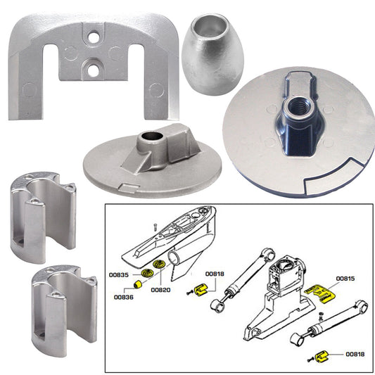 Tecnoseal Anode Kit w/Hardware - Mercury Bravo 3 2004-Present - Magnesium [20805MG]