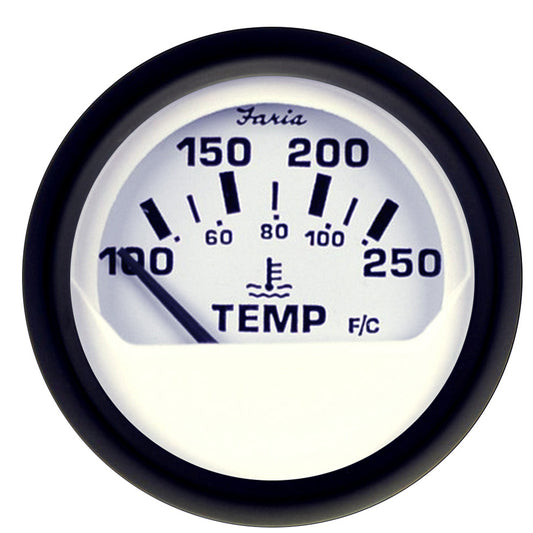 Faria Euro White 2" Water Temperature Gauge (100-250 DegreeF) [12904]