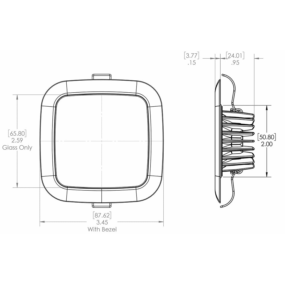 Lumitec Square Mirage Down Light - Warm White Dimming - Hi-CRI - Polished Bezel [116119]